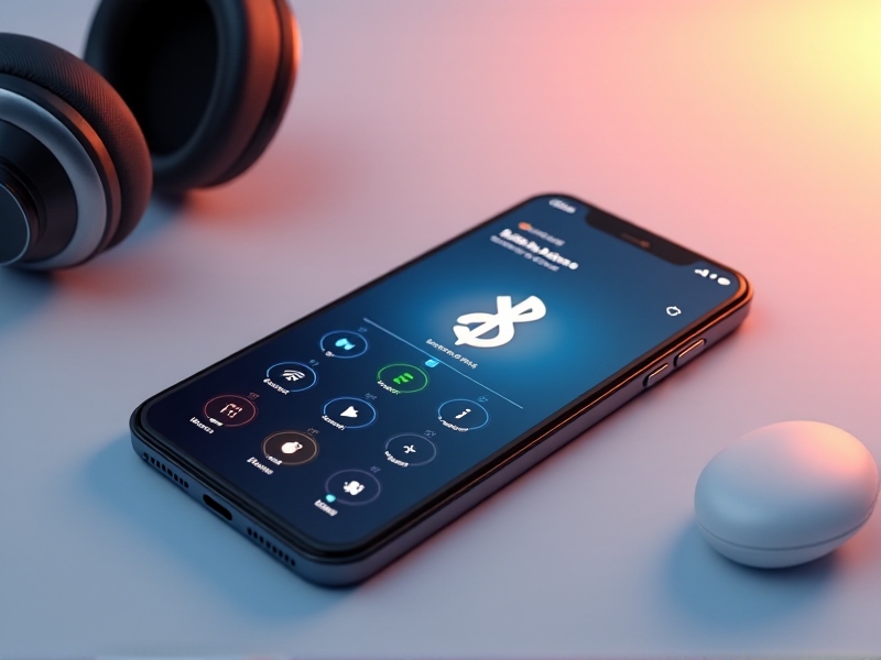 A mockup of a user-friendly wireless control interface on a smartphone, showcasing a clean layout, intuitive icons, and a responsive design, with a focus on ease of use and accessibility.